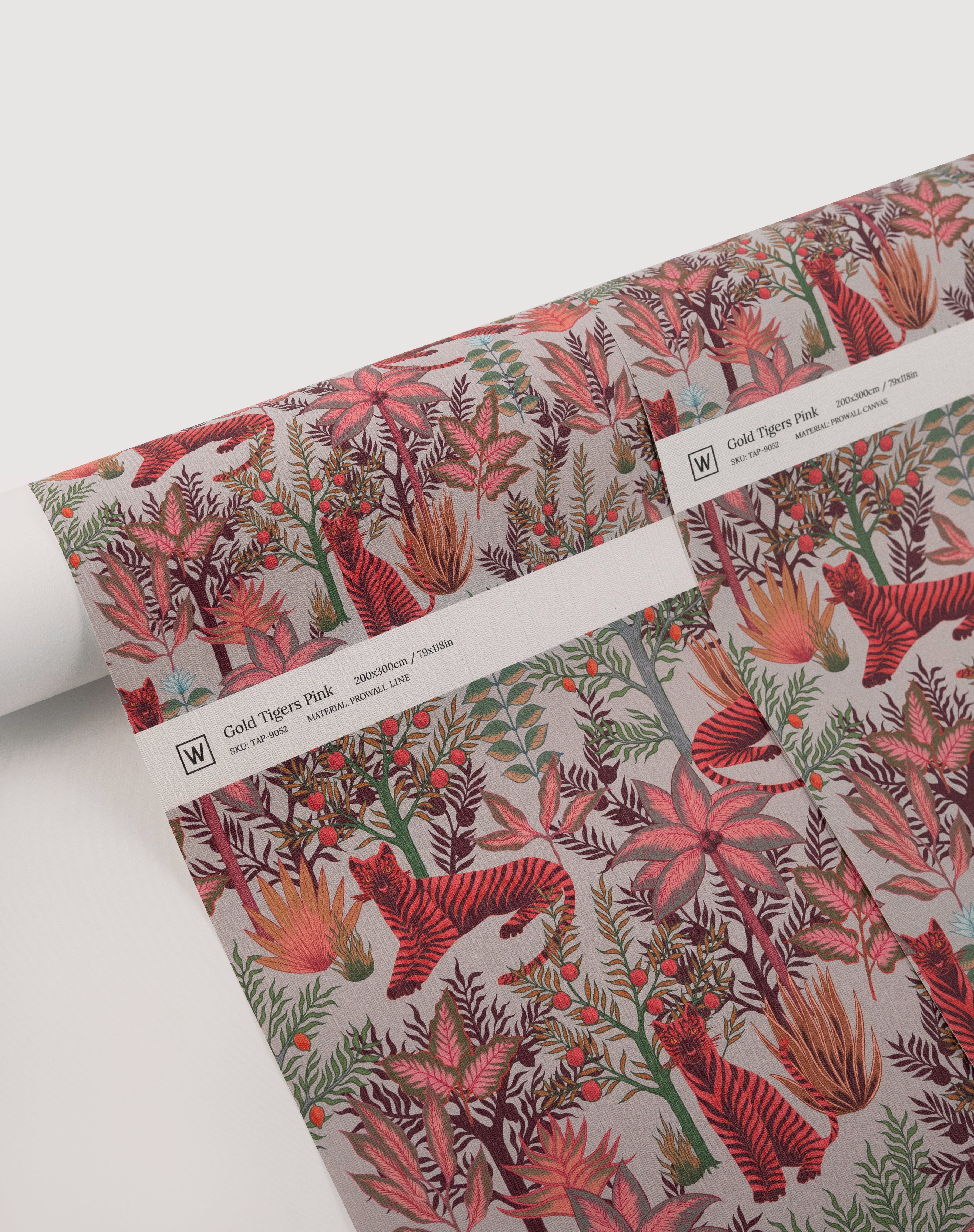 Papel pintado Tigres Dorados Rosa