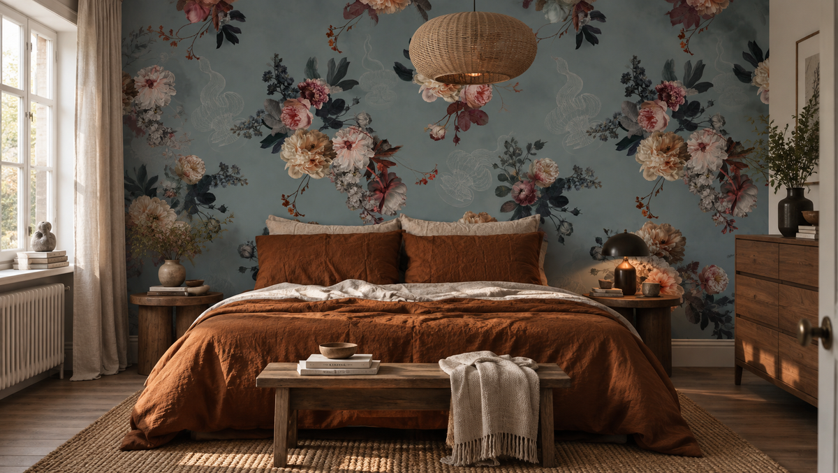 Papel pintado Blush Garden Blue