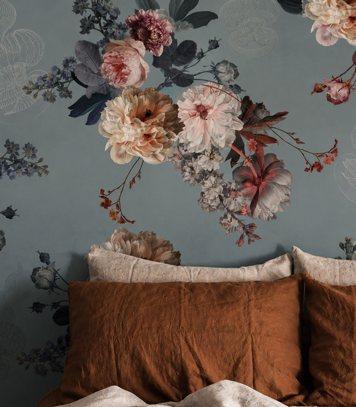 Papel pintado Blush Garden Blue