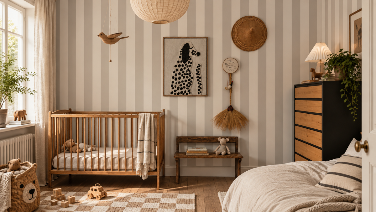 Papel pintado Bold Stripe Ash
