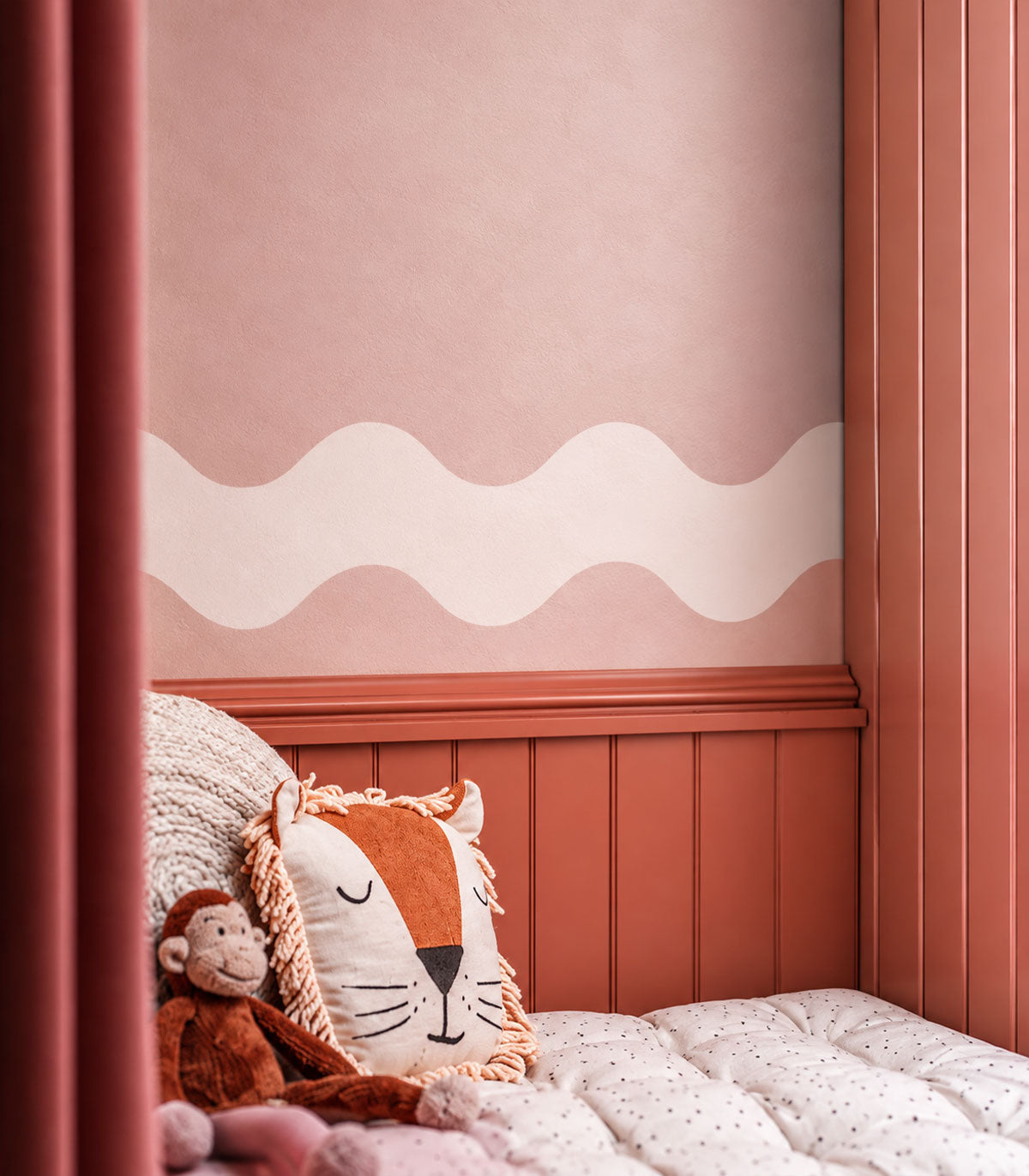 Papel pintado Border Double Wave Calm Powder Blush