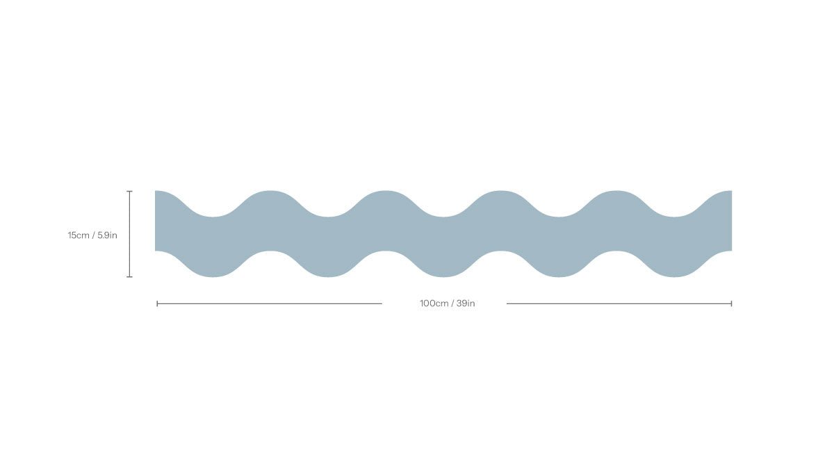 Border Double Wave Calm Steel Blue - Wallcolors®