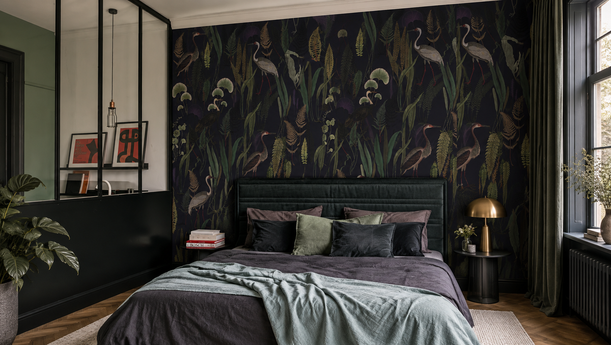Papel pintado Calm Heron Navy