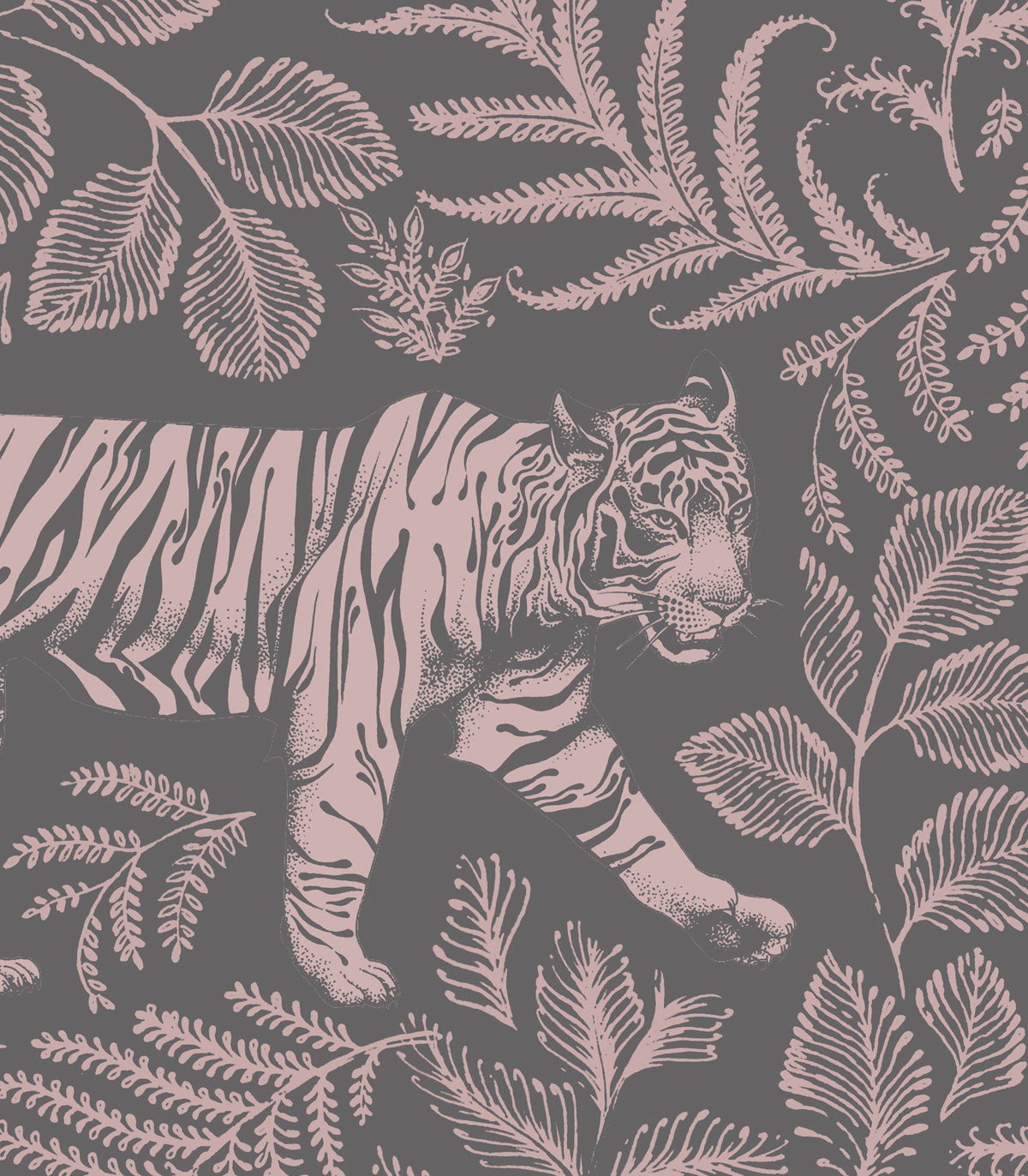 Tapeta Camouflaged Tiger Gray Pink