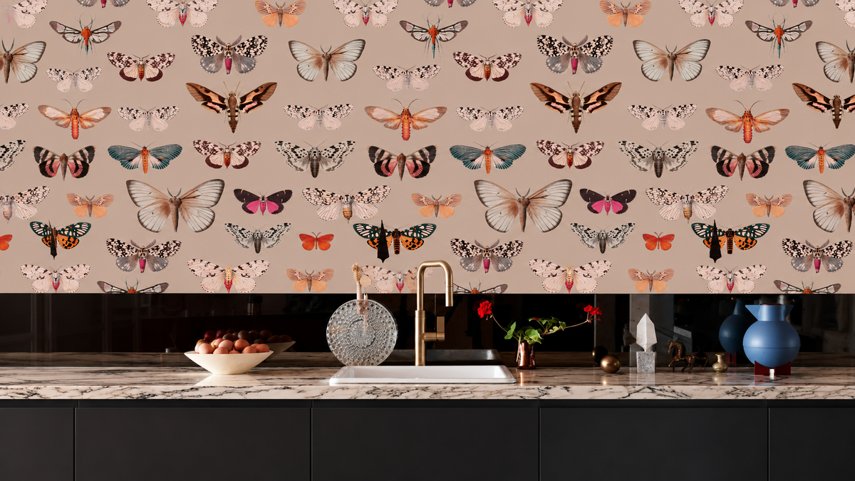 Papel pintado Colorful Butterfly Pink