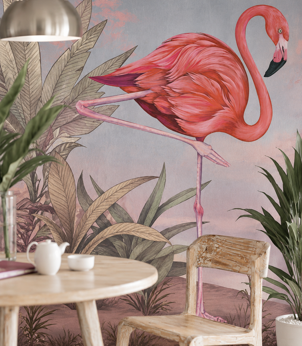 Papel pintado Crimson Flamingo Pink