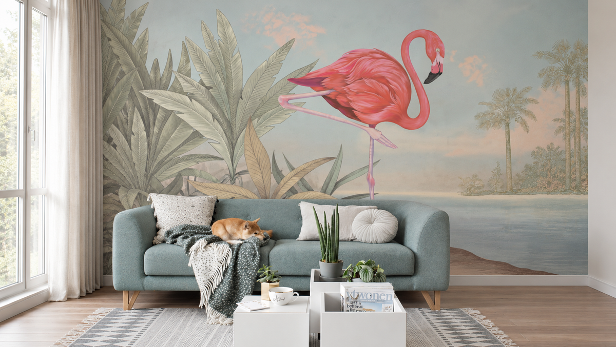 Papel pintado Crimson Flamingo
