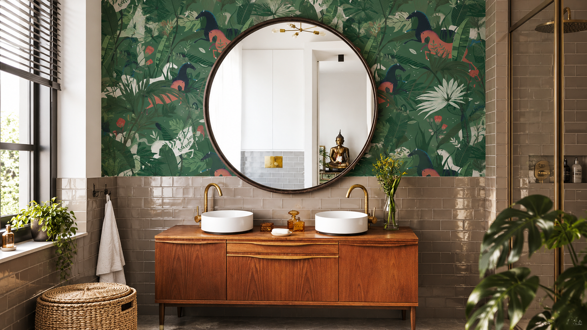 Papel pintado Dream Horses Green