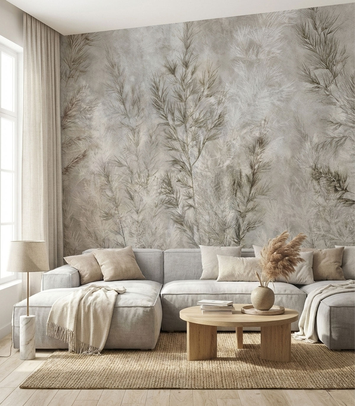 Papel pintado Dry grass grey