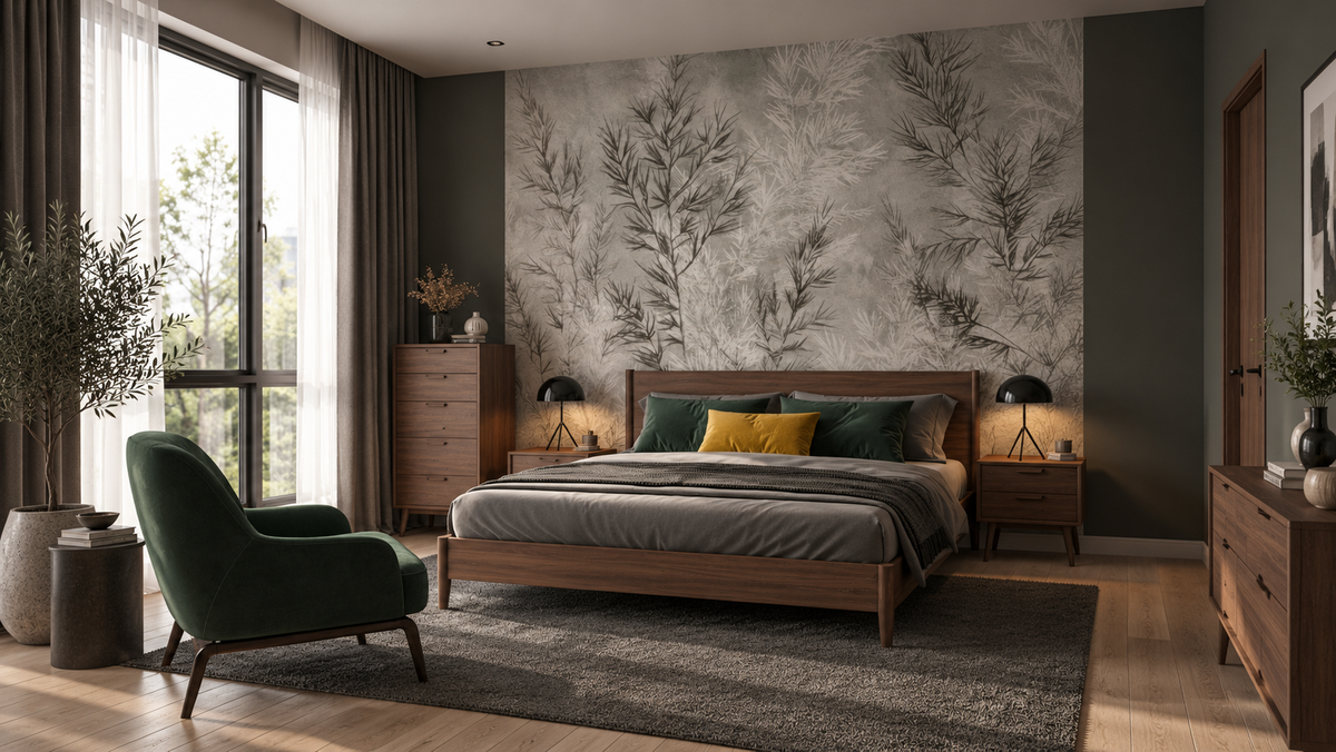 Papel pintado Dry grass grey