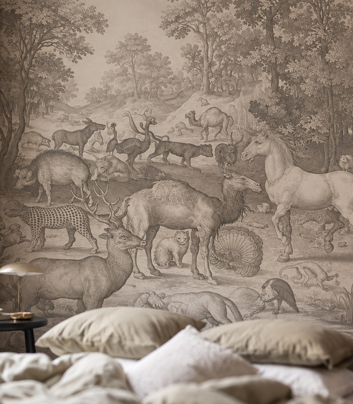 Papel pintado Fauna Fresco Beige