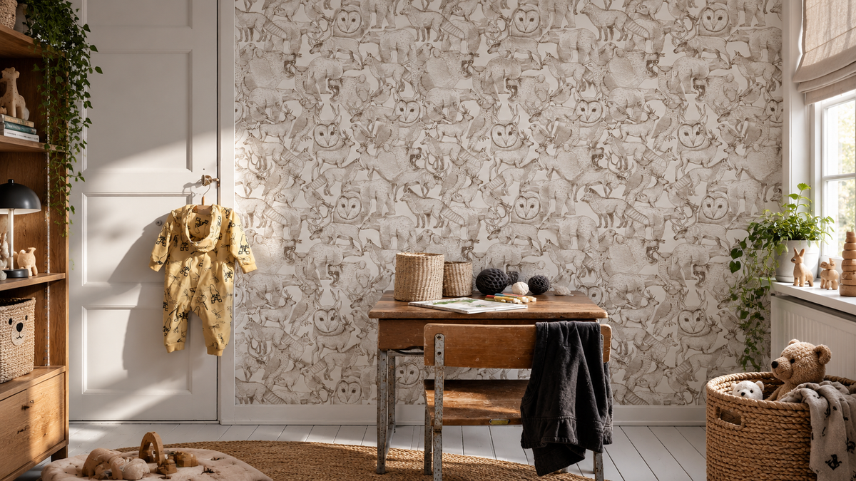 Papel pintado Forest Friends Brown