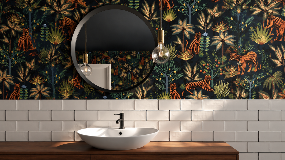 Papel pintado Gold Tigers