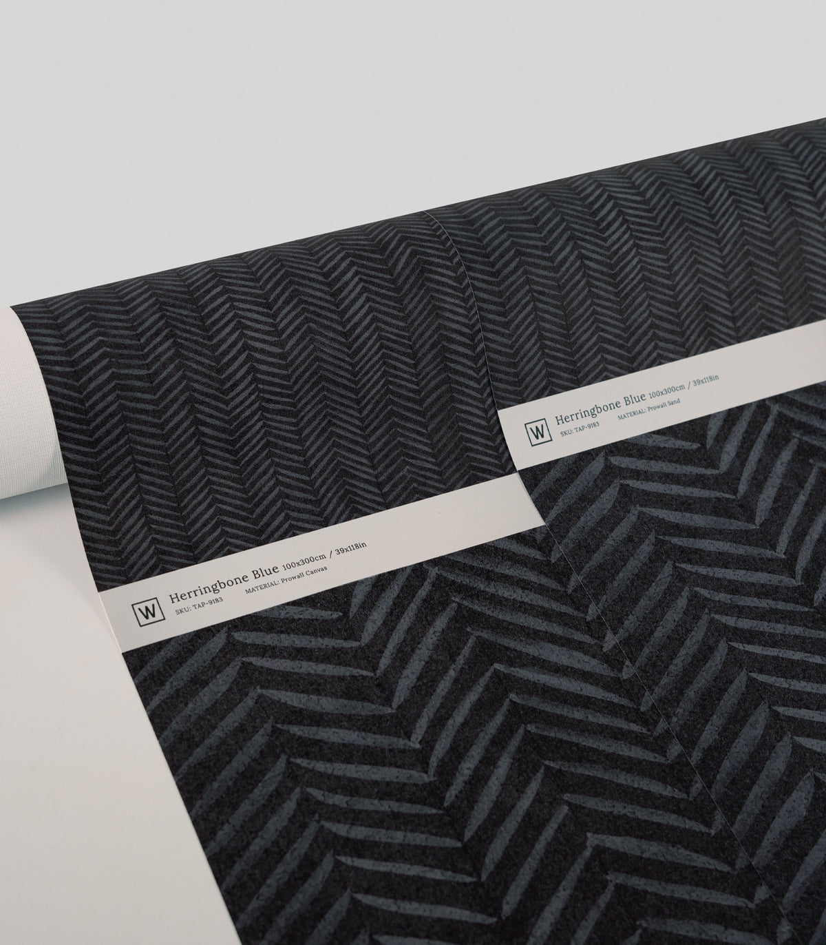 Papel pintado Herringbone Azul