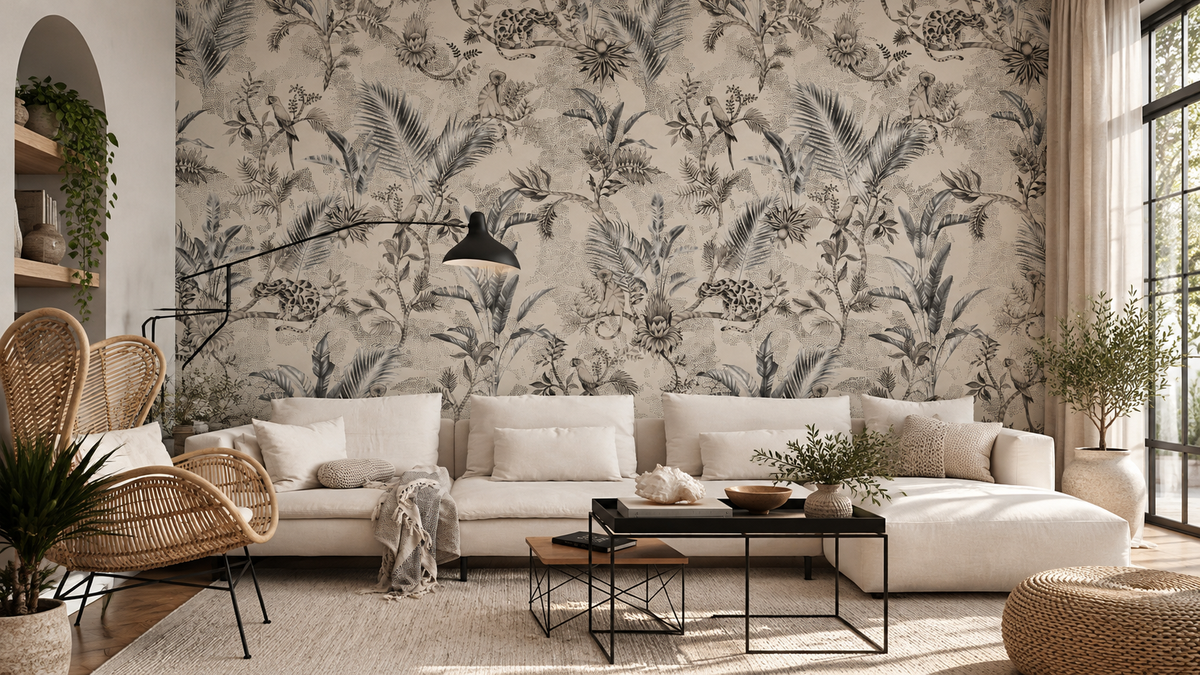 Papel pintado Jungle Team Beige