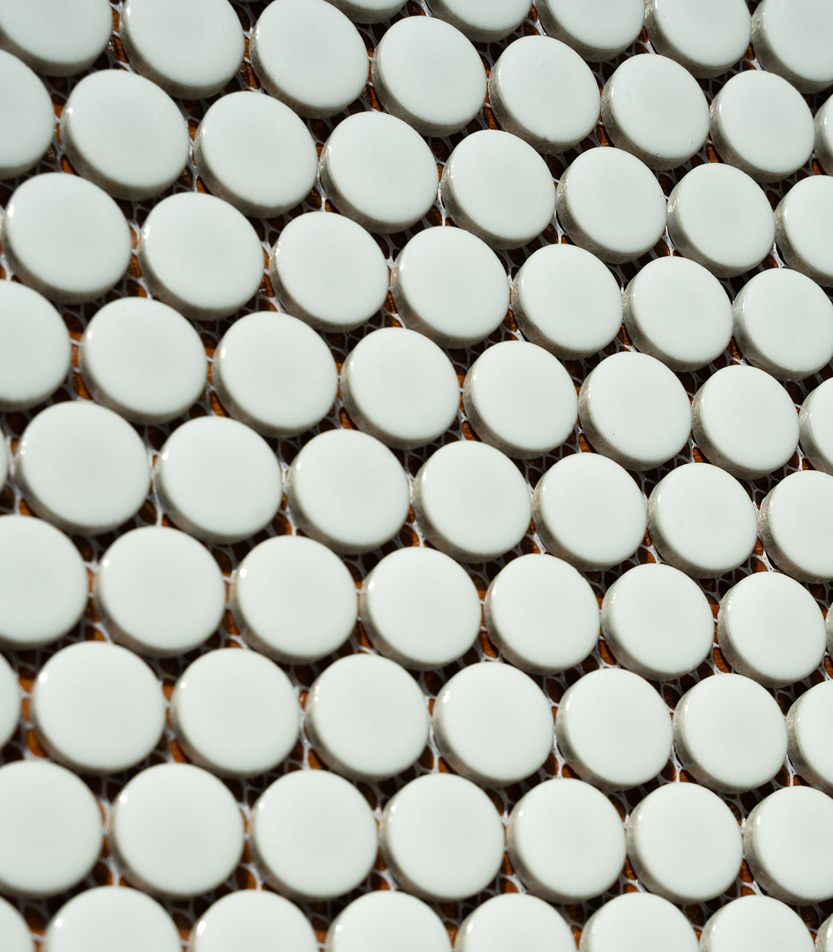 Mosaico penny dots blanco brillo