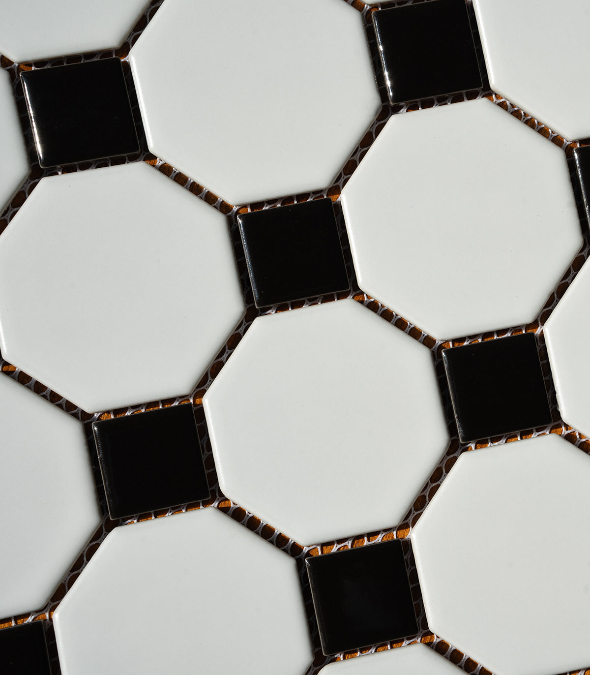 Mosaico octagonal blanco clásico mate