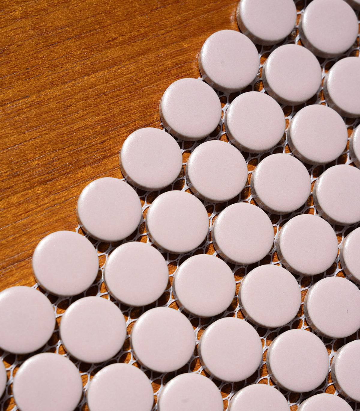 Mosaico penny dots rosa mate