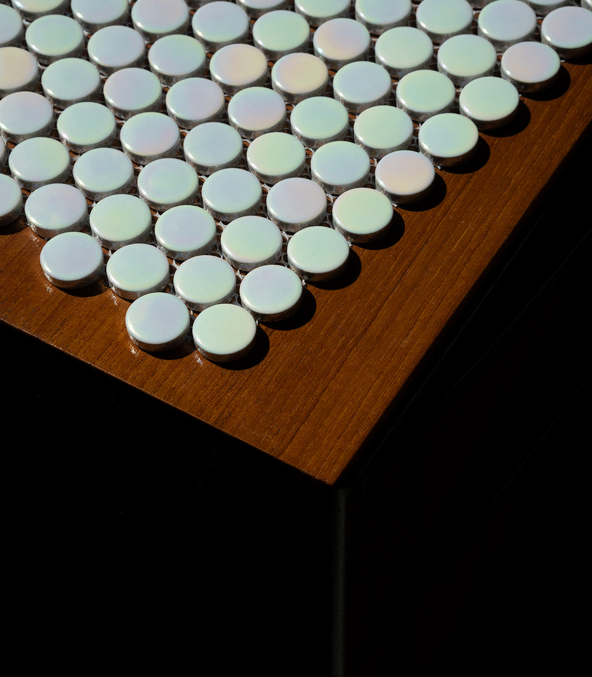 Mozaika penny dots white pearl shine