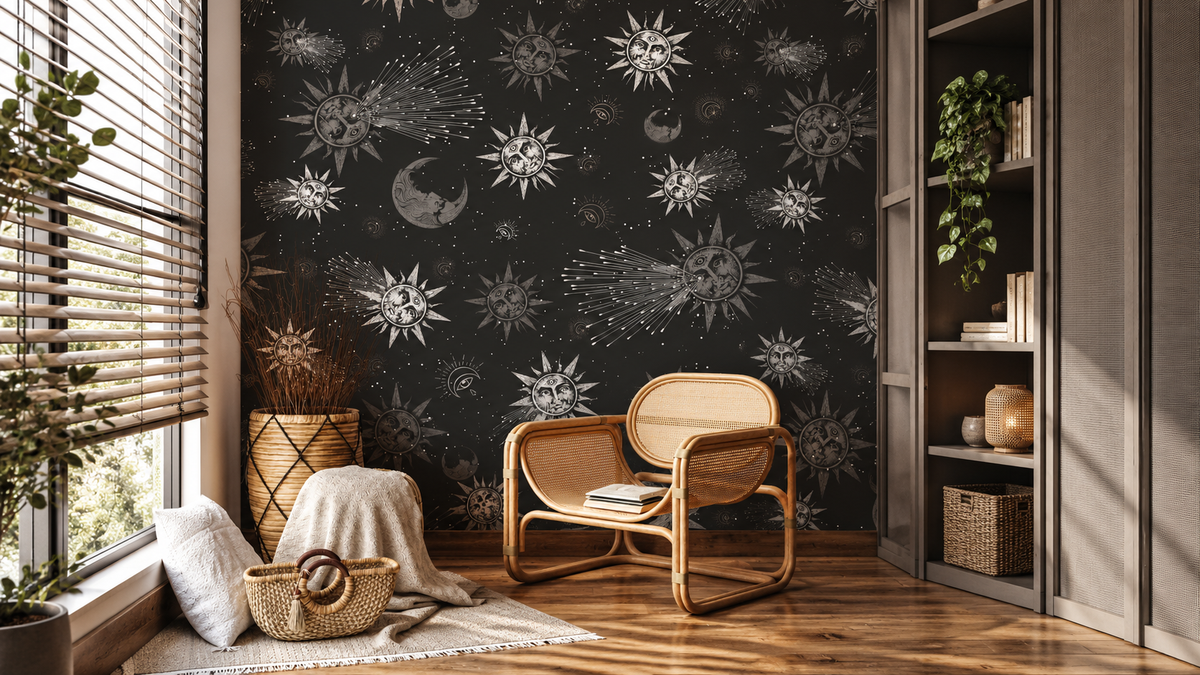 Papel pintado Moon and sun