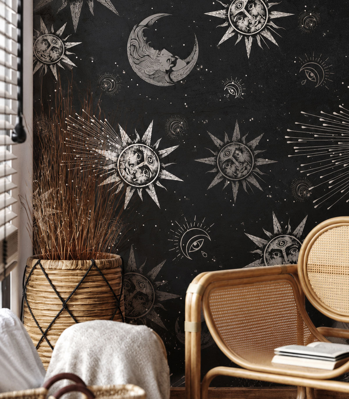 Papel pintado Moon and sun