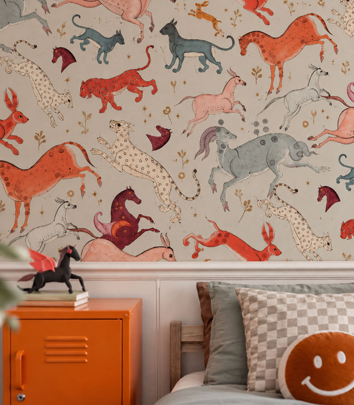 Papel pintado Oriental Animals Light Blue