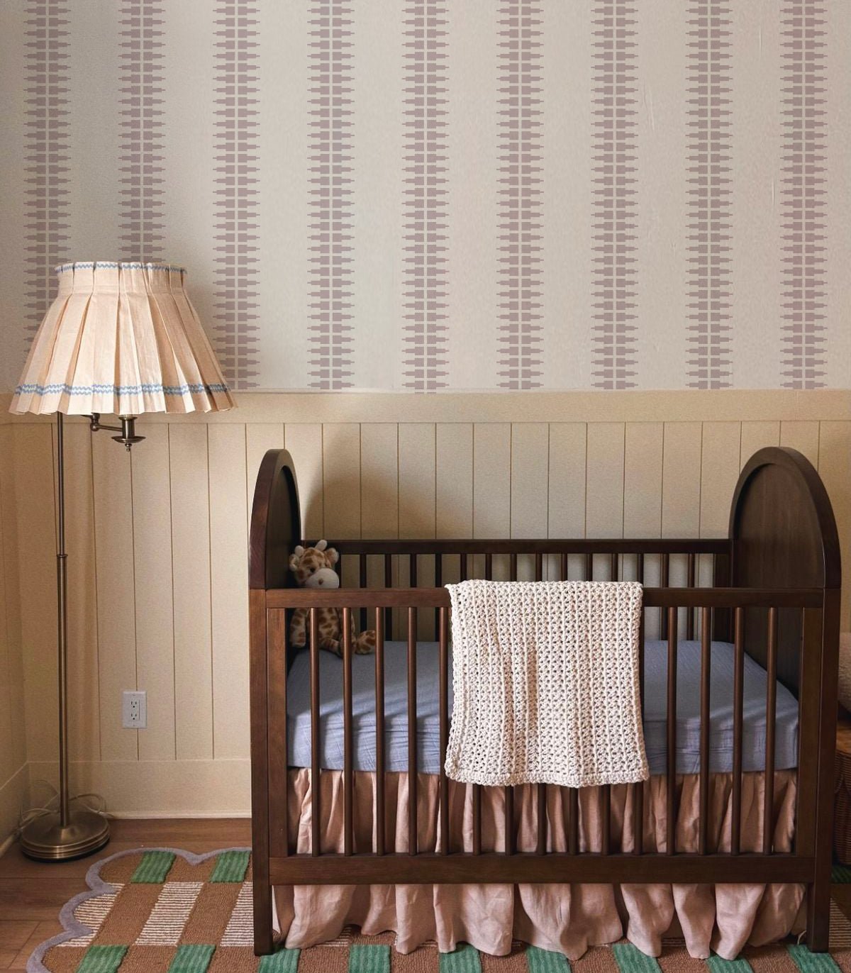 Tapeta Ornament Line Mist Powder Blush - Wallcolors®
