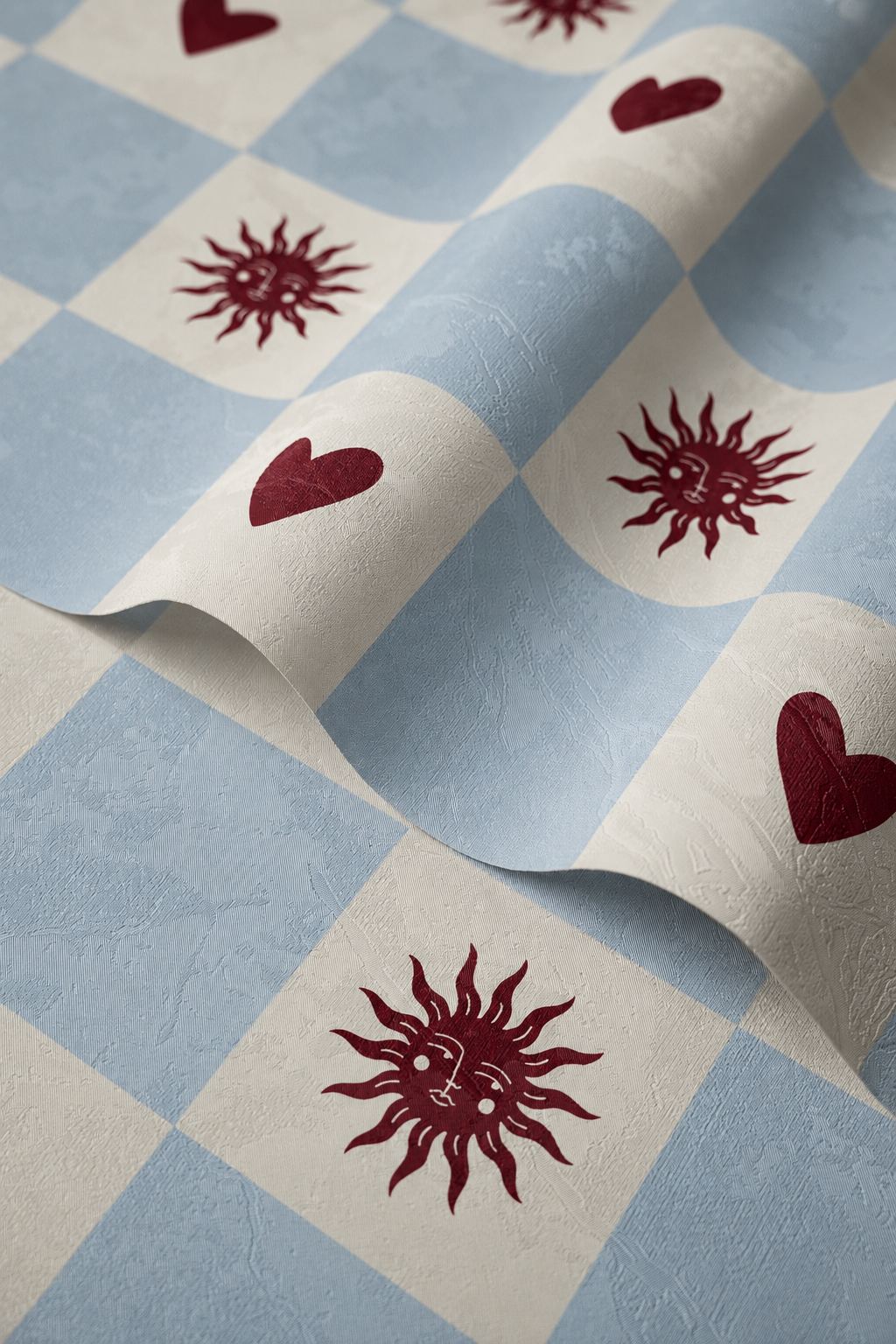 Papel pintado Sun and heart Blue