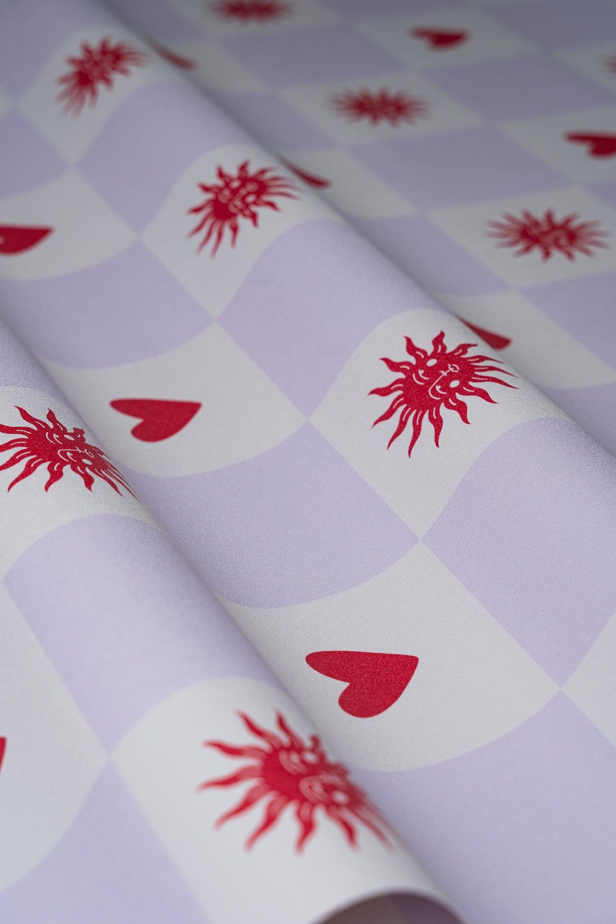 Papel pintado Sun and heart Lilac Cream