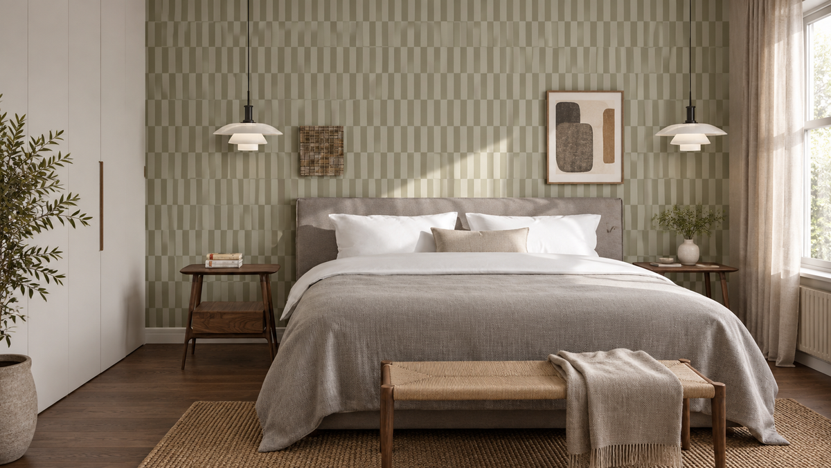 Papel pintado Tetris Stripe Greige