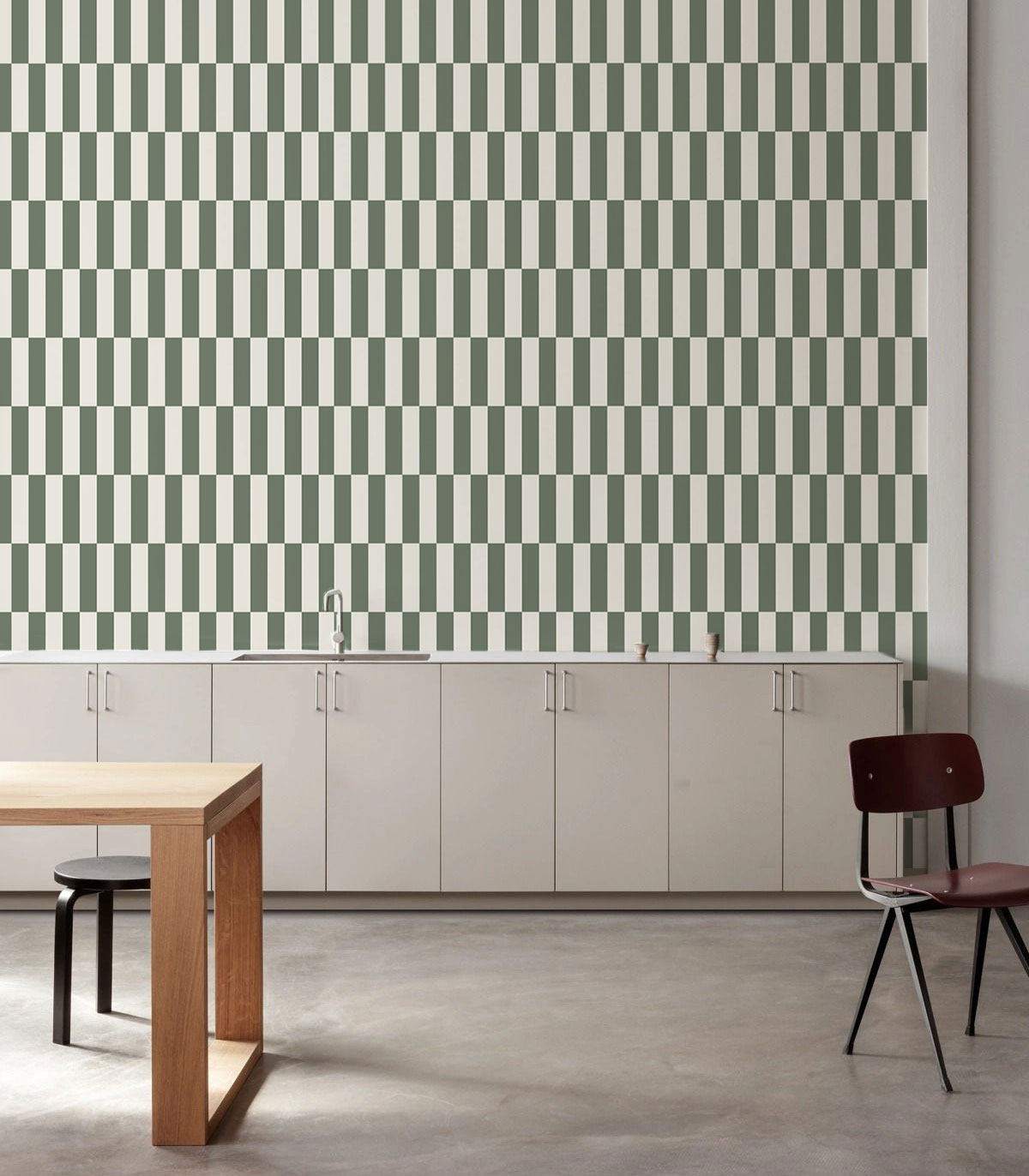 Papel pintado Tetris Stripe Greige