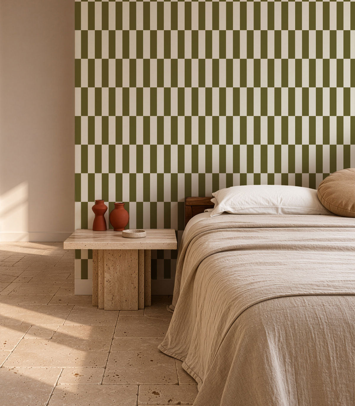 Papel pintado Tetris Stripe Olive