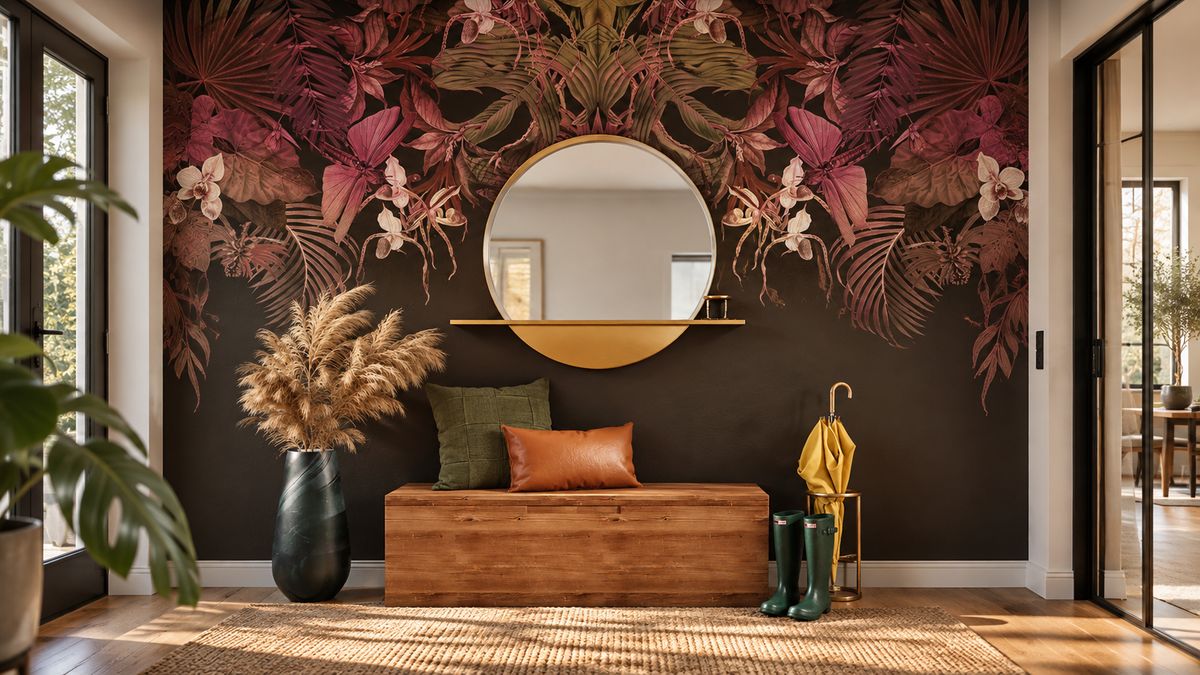 Papel pintado Tropical Composition Pink