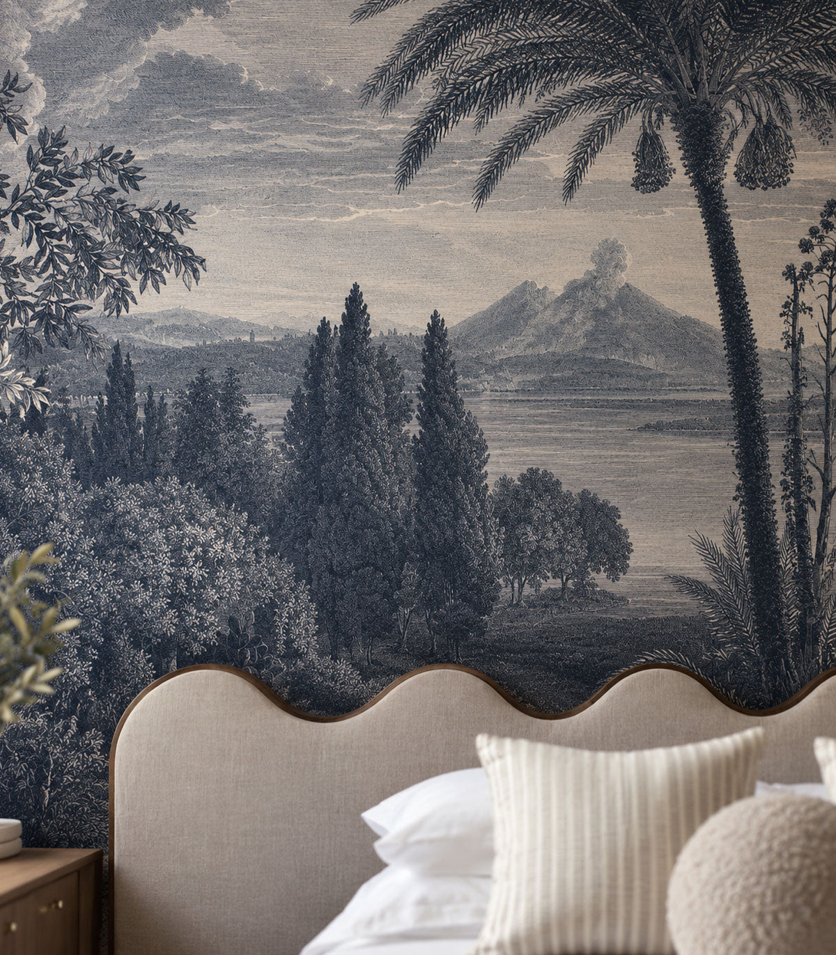 Papel pintado Tropical Volcano Vista blue