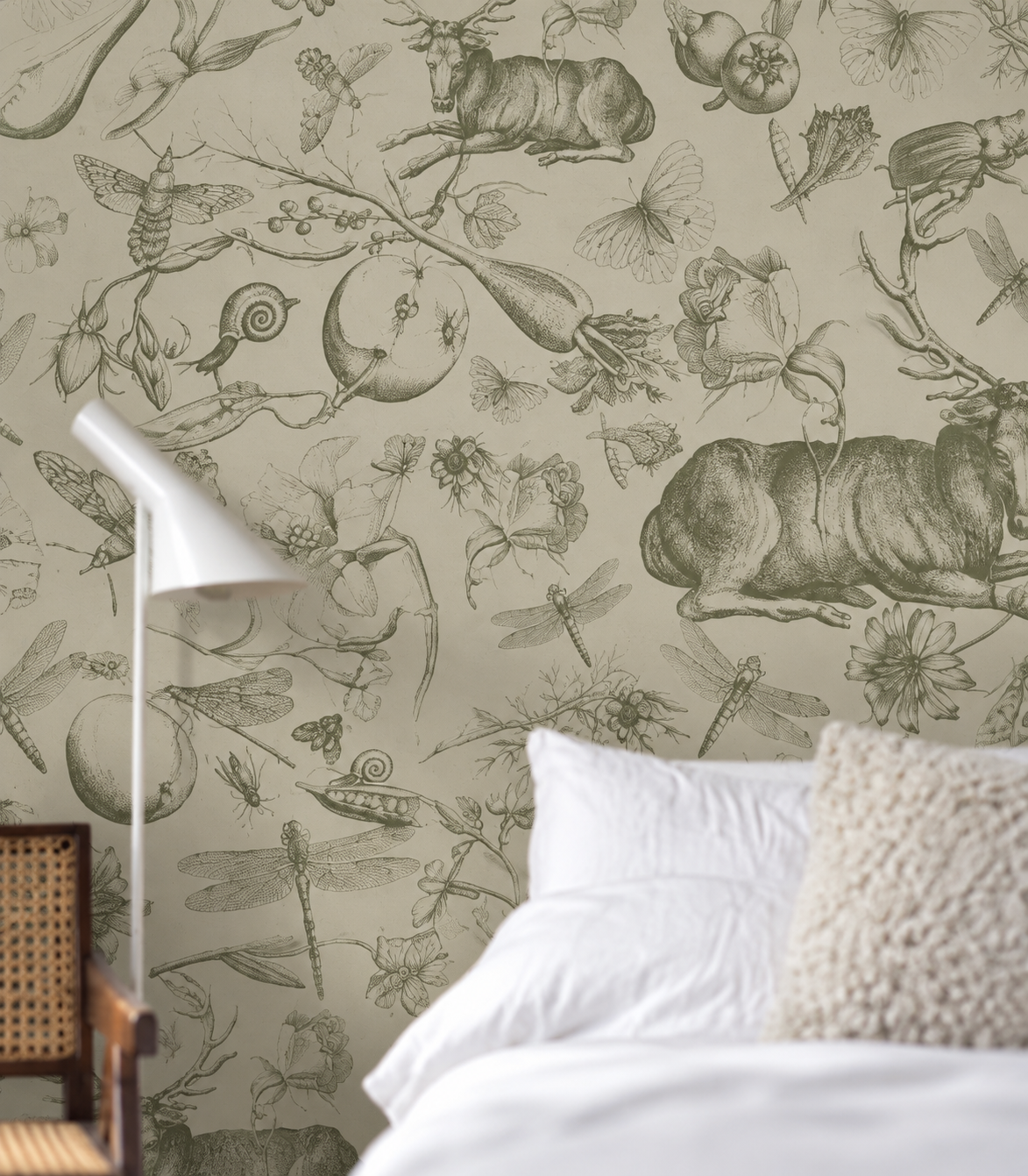 Papel pintado Vintage botanic green