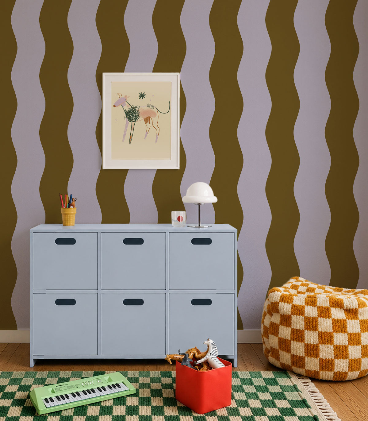 Tapeta Wave Stripe Musted
