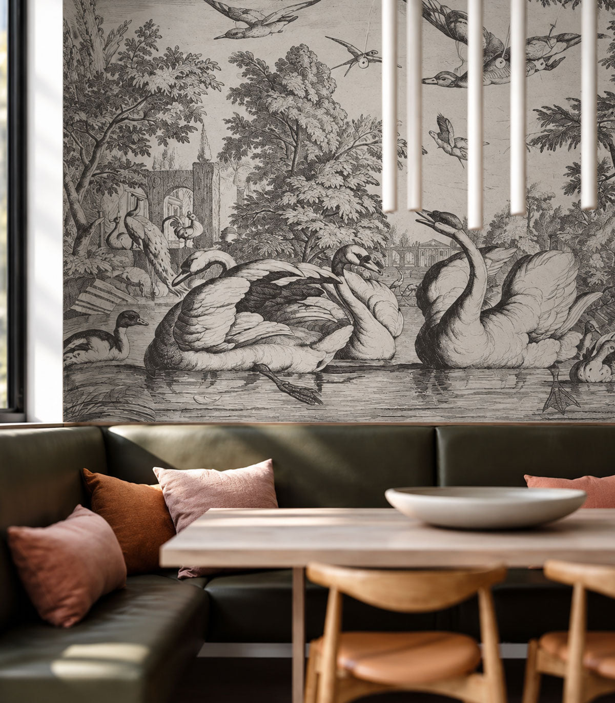 Papel pintado White swans