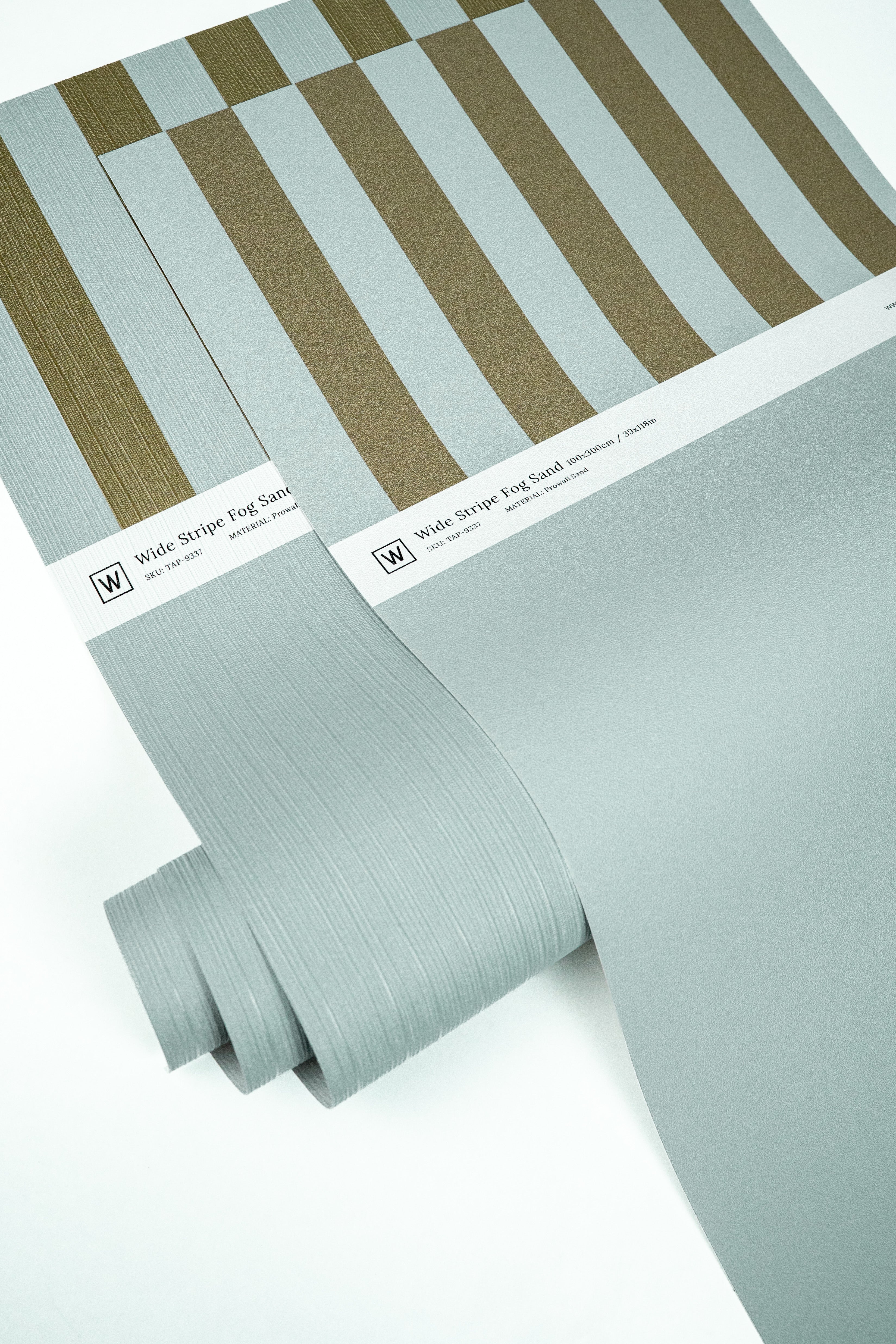Papel pintado Wide Stripe Play Fog Sand