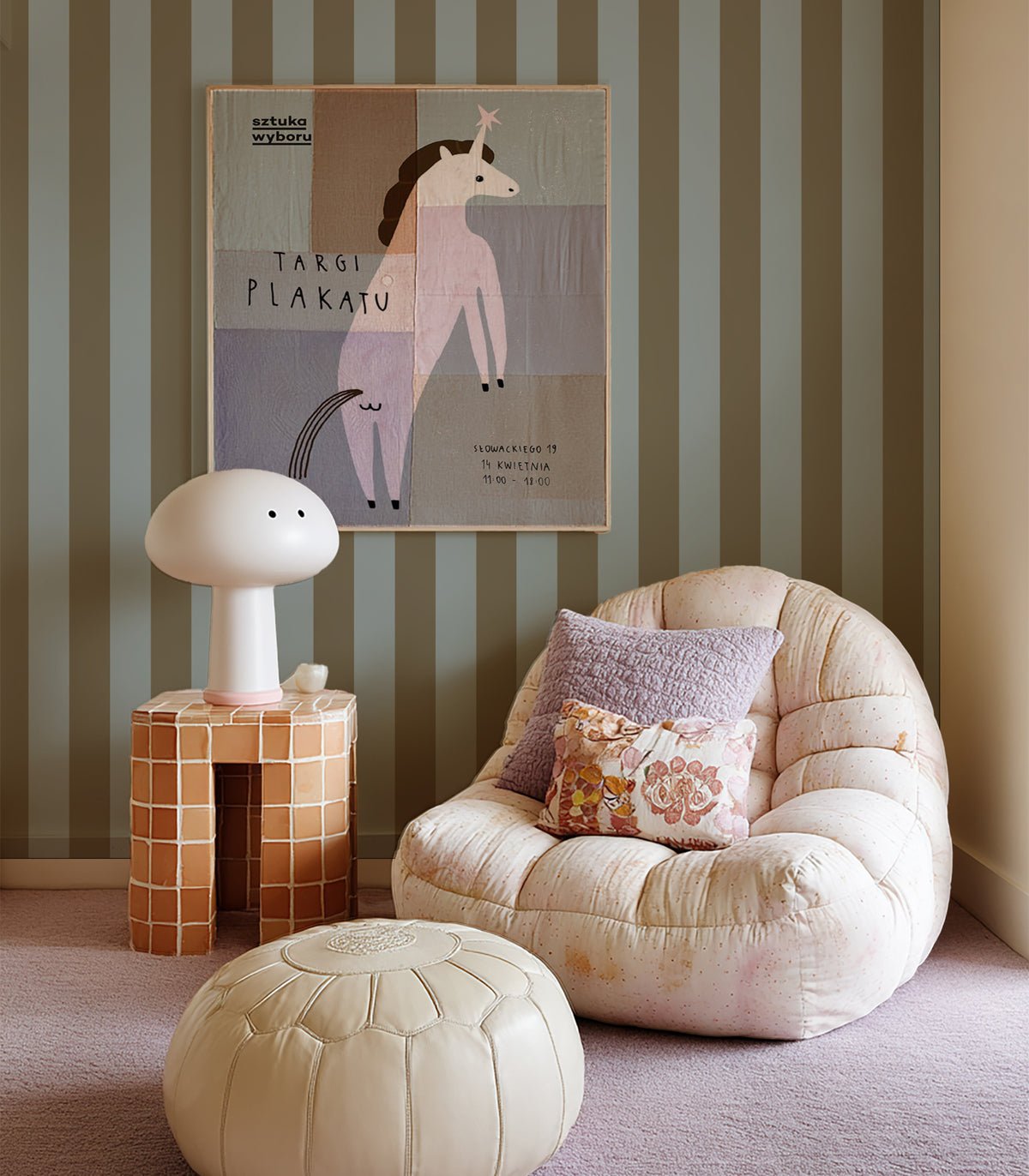 Tapeta Wilde Stripe Play Fog Sand - Wallcolors®