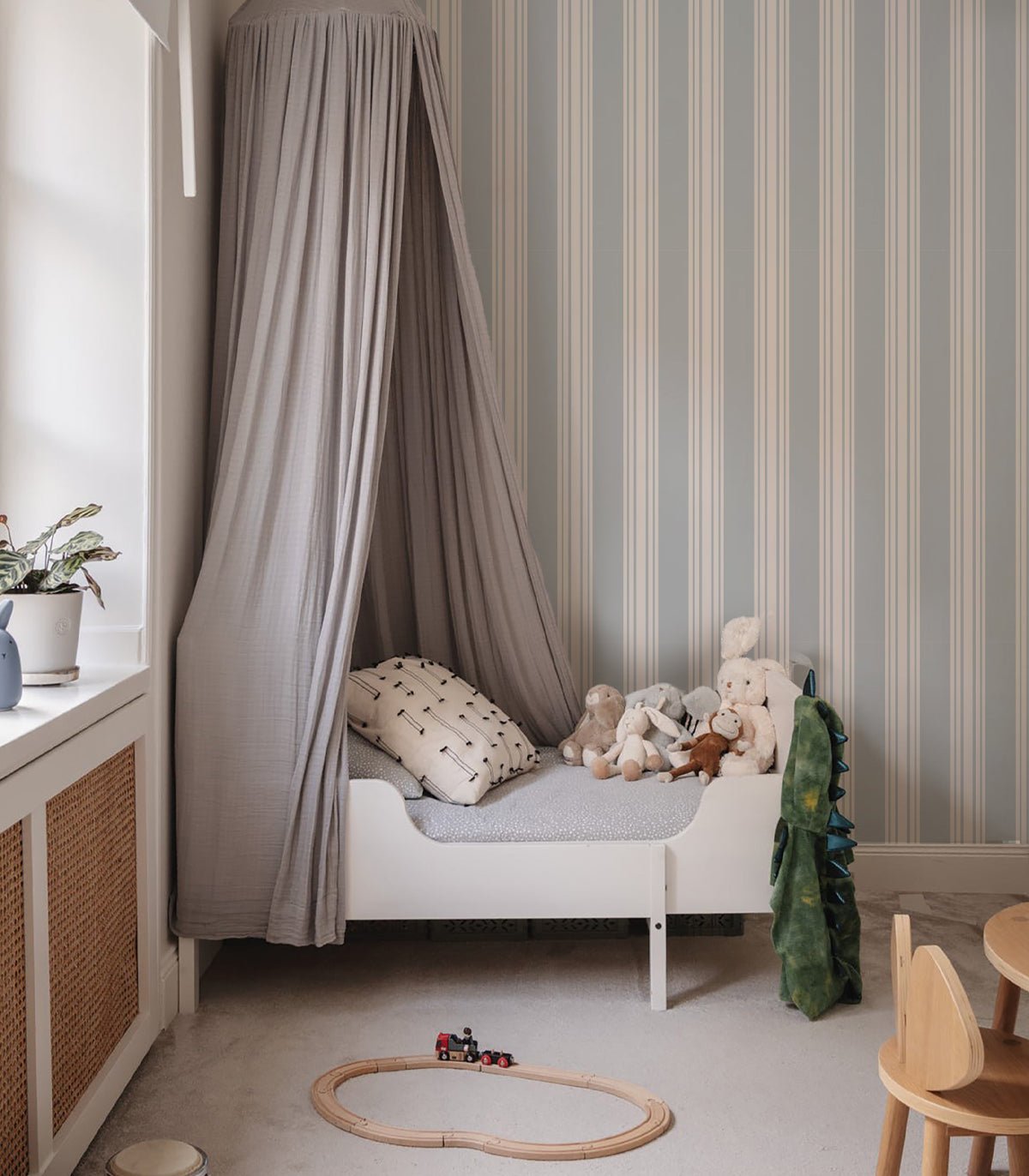 Tapeta Woven Stripe Dusty Blue - Wallcolors®