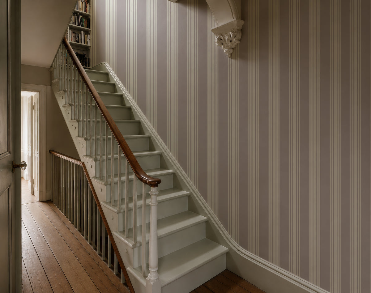 Papel pintado Woven Stripe Stone Taupe