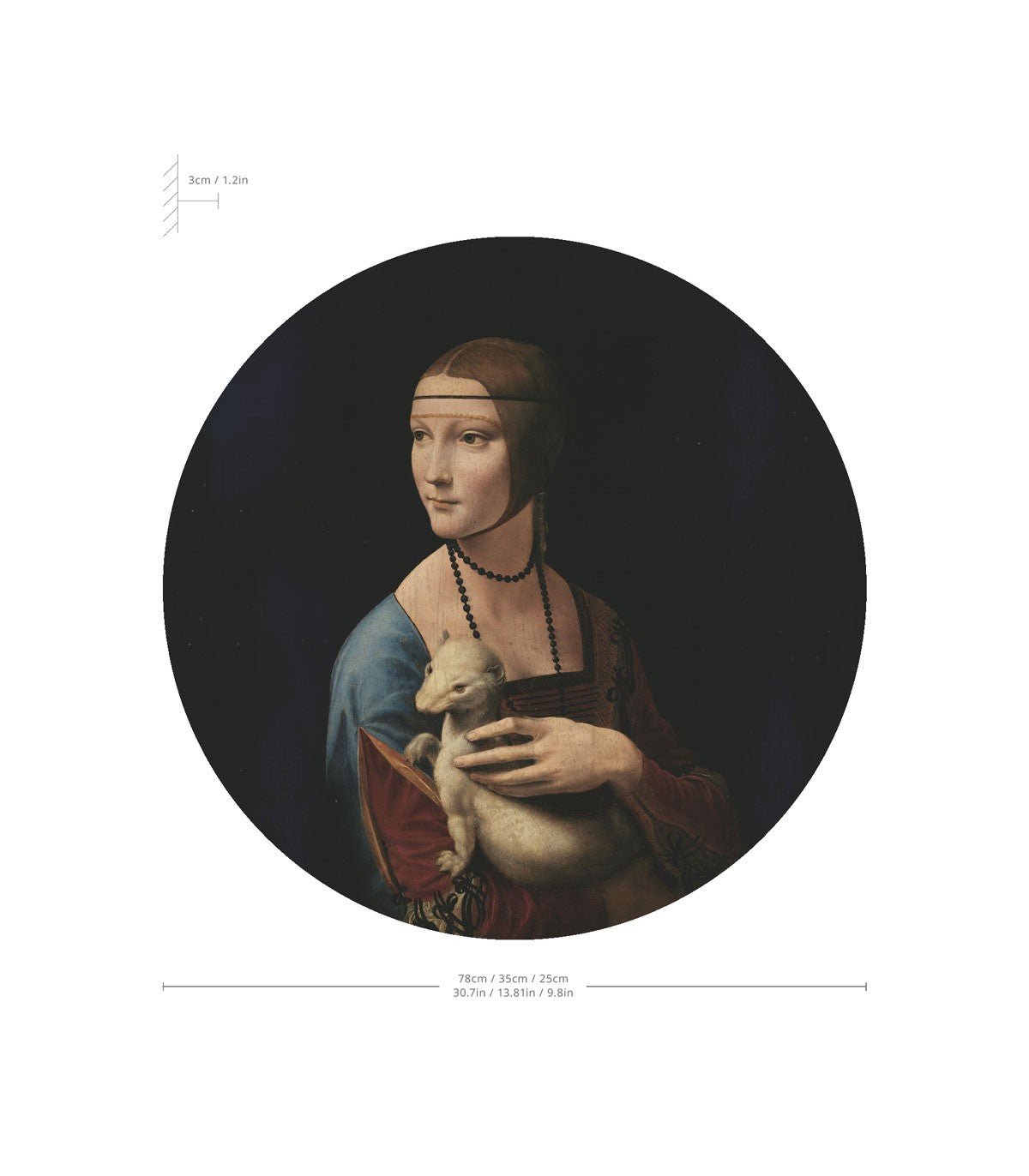 Dots Lighting Lady with an Ermine - Wallcolors®
