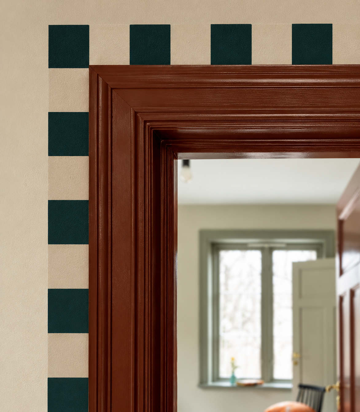 Papel pintado Border Square Deep Teal