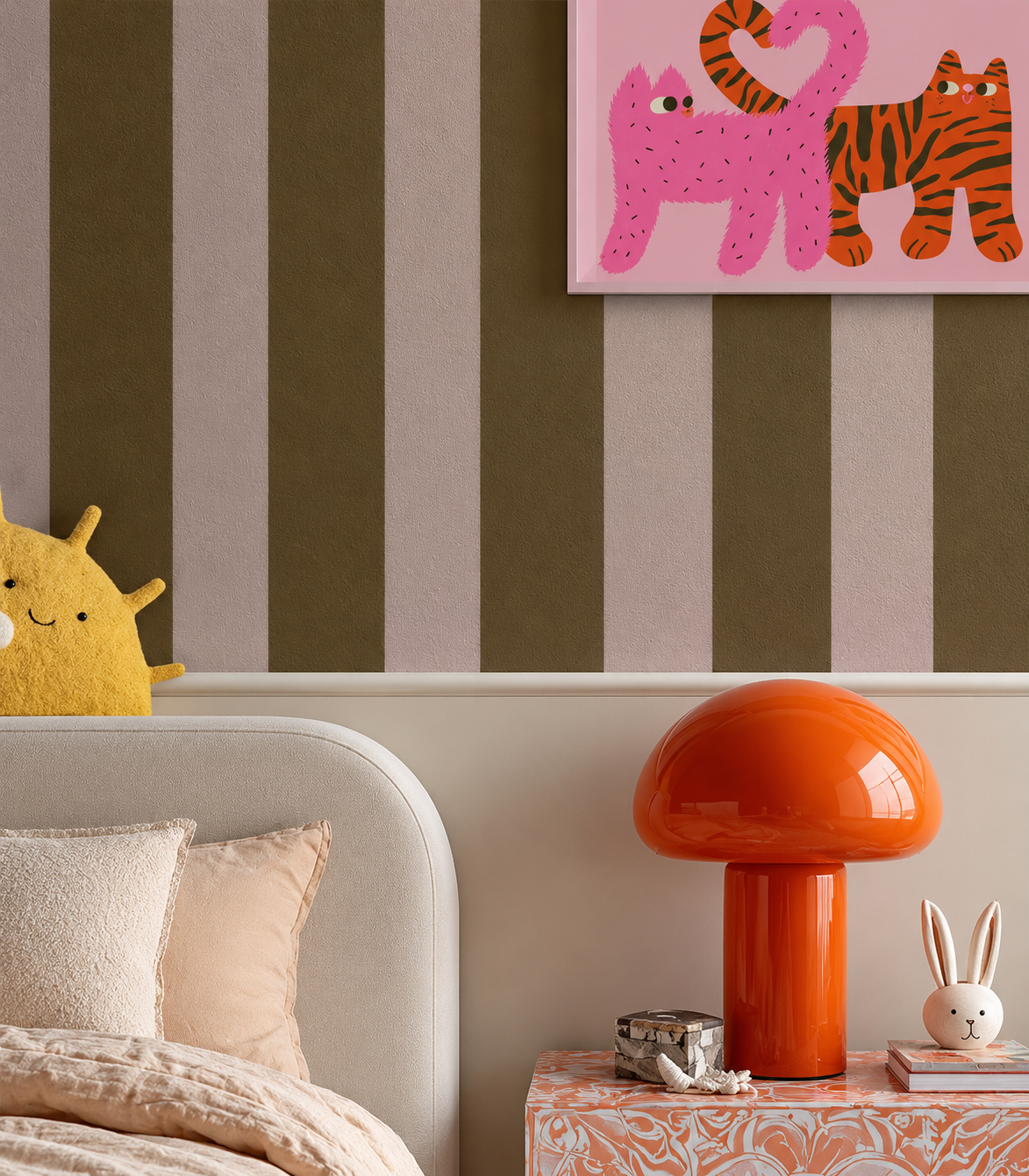 Papel pintado Wide Stripe Play Blush Honey