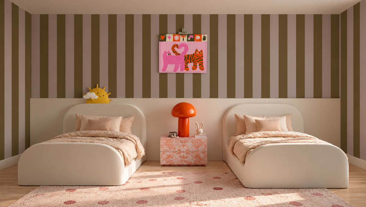 Papel pintado Wide Stripe Play Blush Honey
