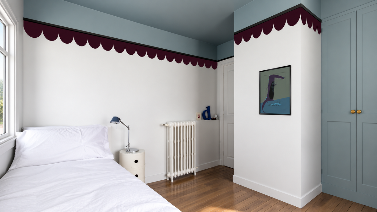 Papel pintado Border Seashell Plum Wine