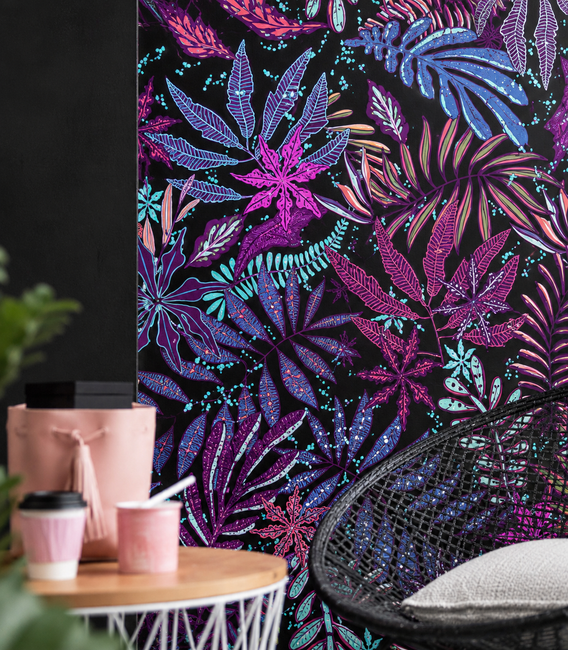 Papel pintado Violet Leaves