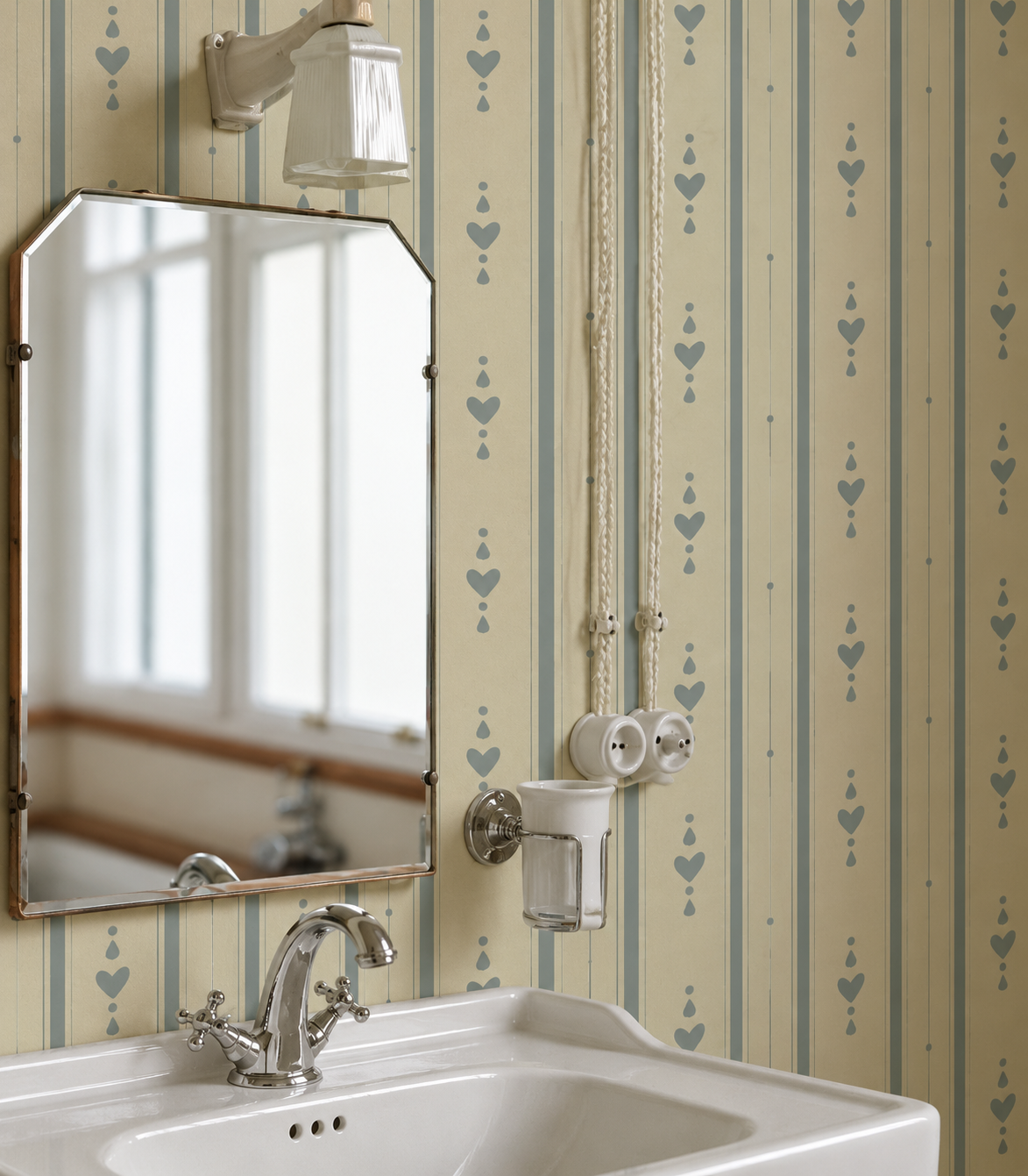 Papel pintado Cottage Stripe Classic Blue
