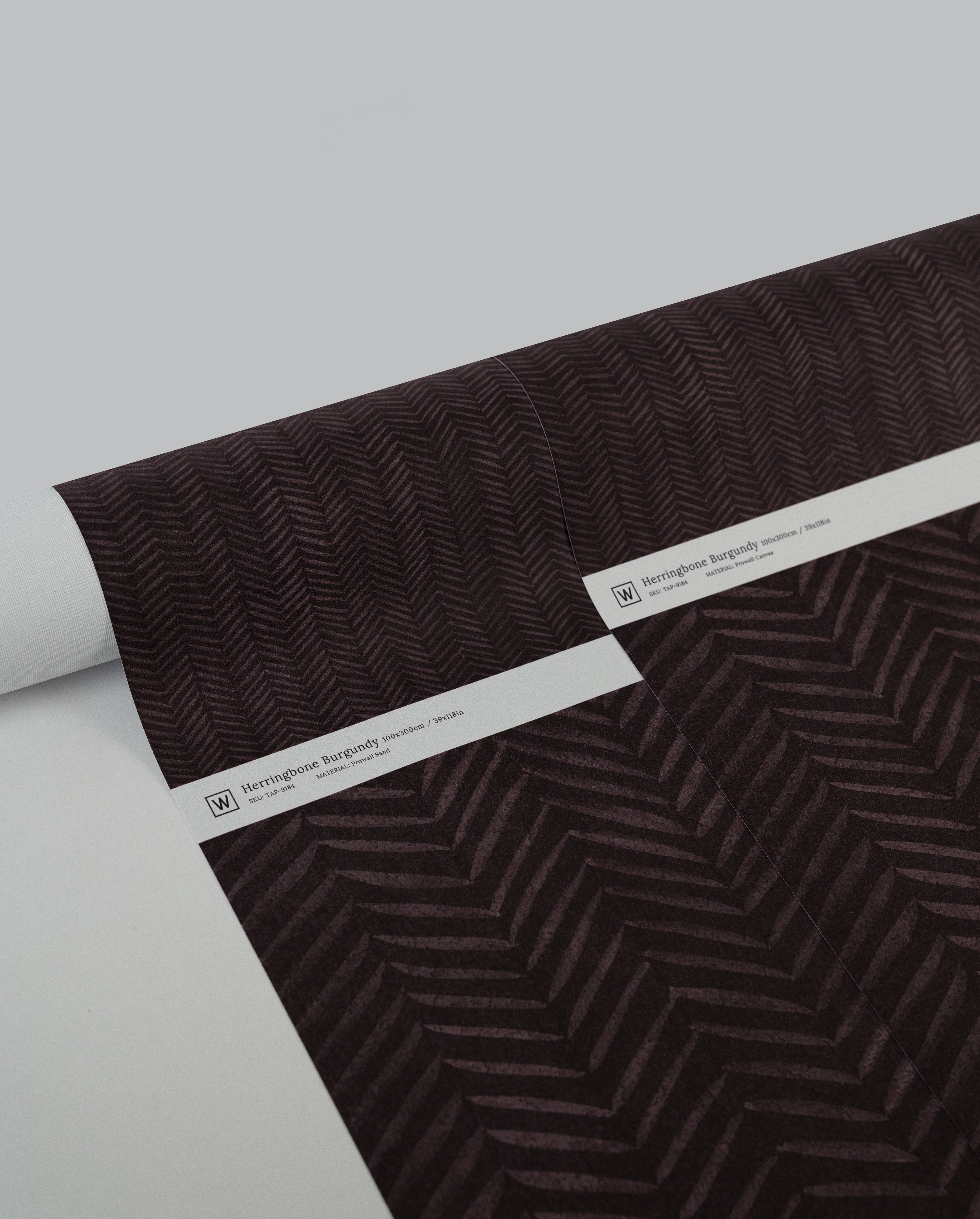 Papel pintado Herringbone Burdeos