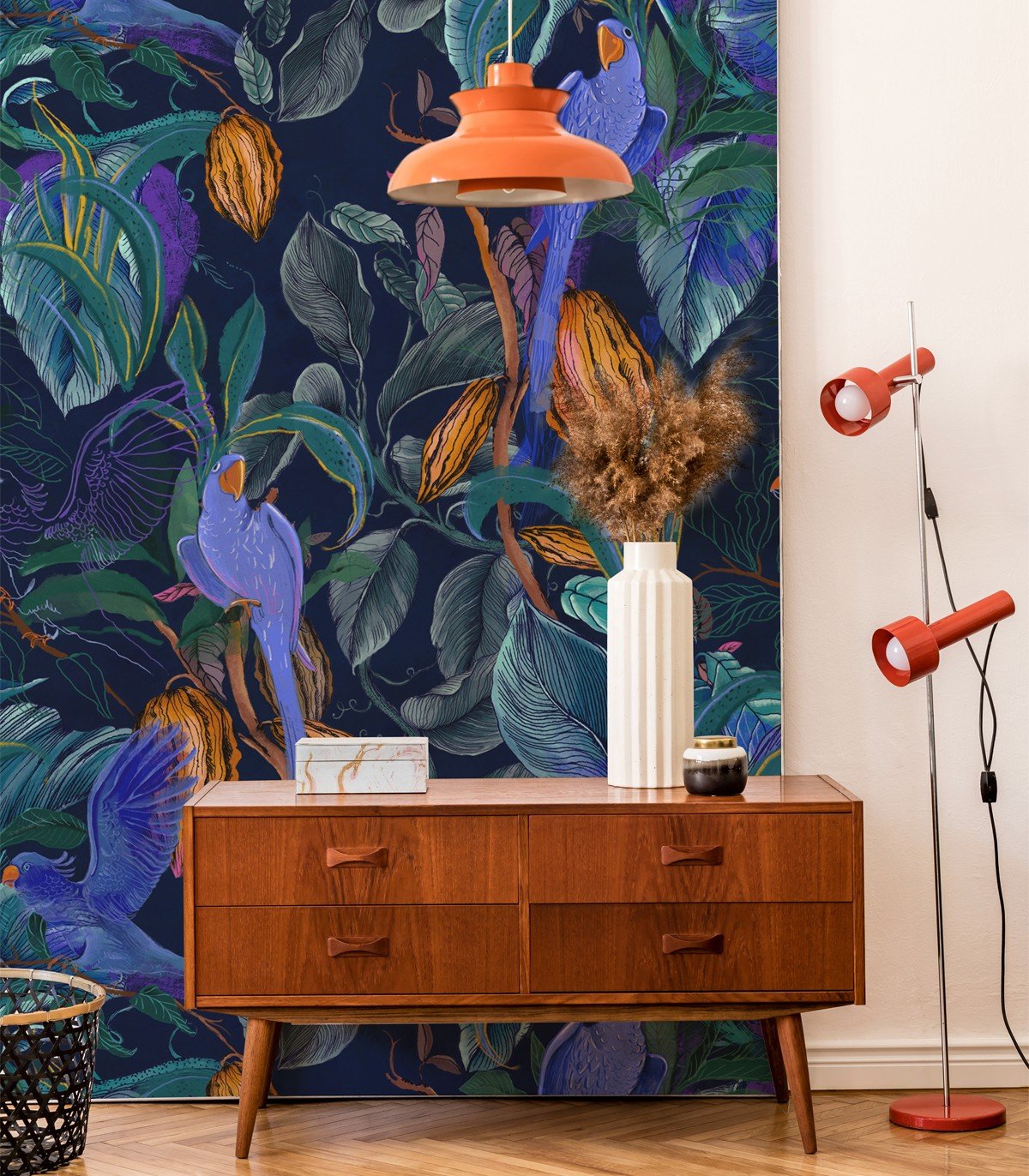 Tapeta Blue Parrots - Wallcolors®
